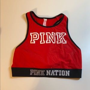 red sports bra